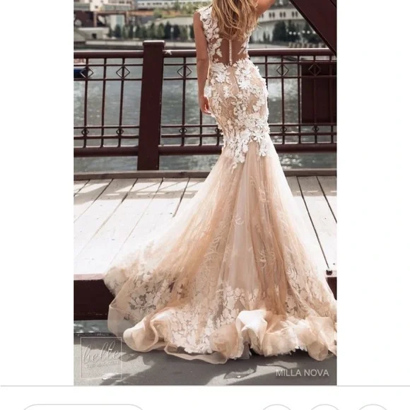 Elegant Lace Backless Wedding Dress
